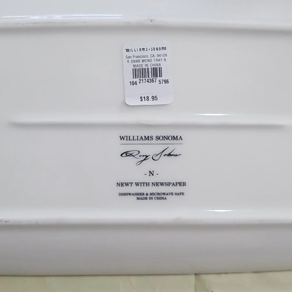 Williams-Sonoma x Rory Dobner N Newt With Newspaper Plate NWT